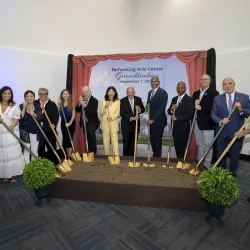 Group at the ceremonial groundbreaking for the Performing Arts Center