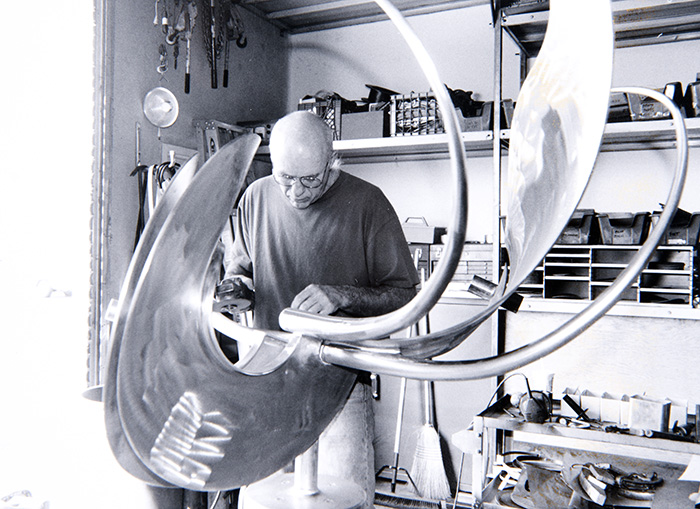 Richard M. Johnston, in his Colton studio, circa 1993