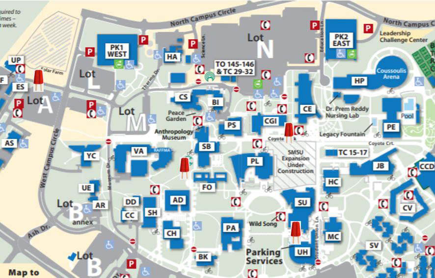 Campus map for Augie's Pop of Kindness Day