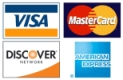 American Express, Mastercard, Visa and Discover cards accepted