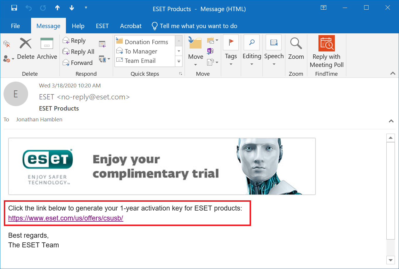 eset trial activation