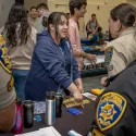 CSUSB police tabling at career fair
