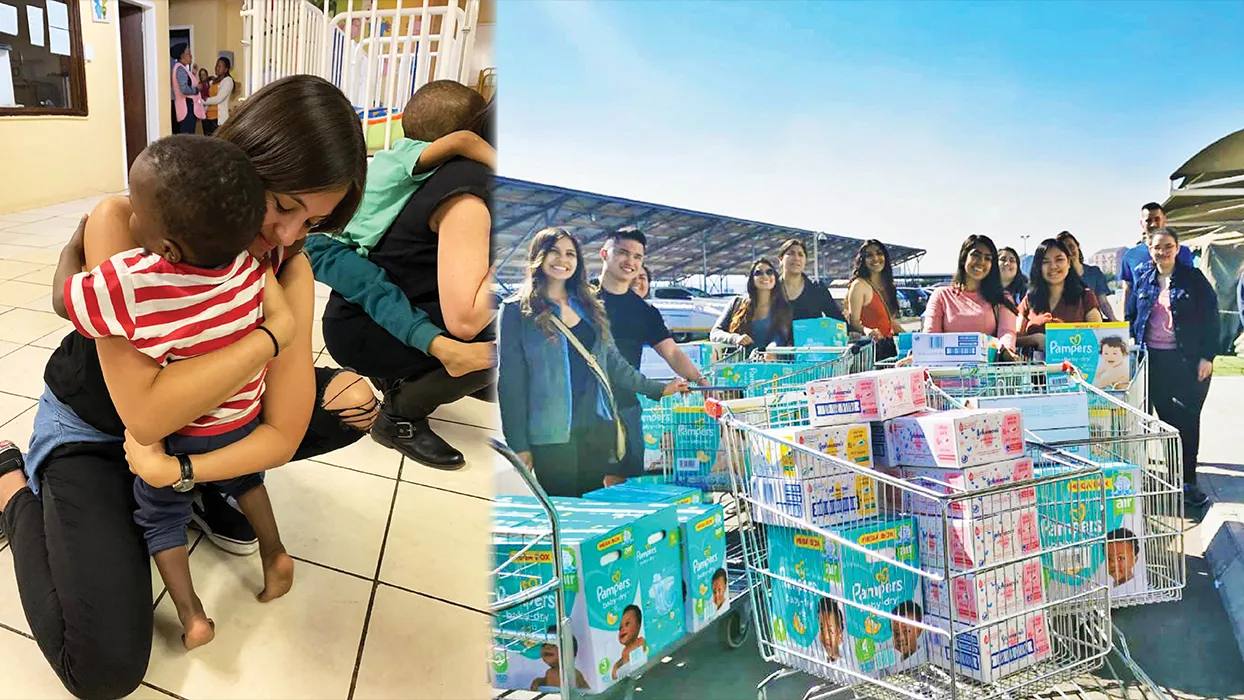 With funds donated by CSUSB President Tomás D. Morales, faculty and staff of the university’s Department of Psychology, students and the community, the delegation of students was able to purchase $2,000 worth of diapers, wipes and space heaters.