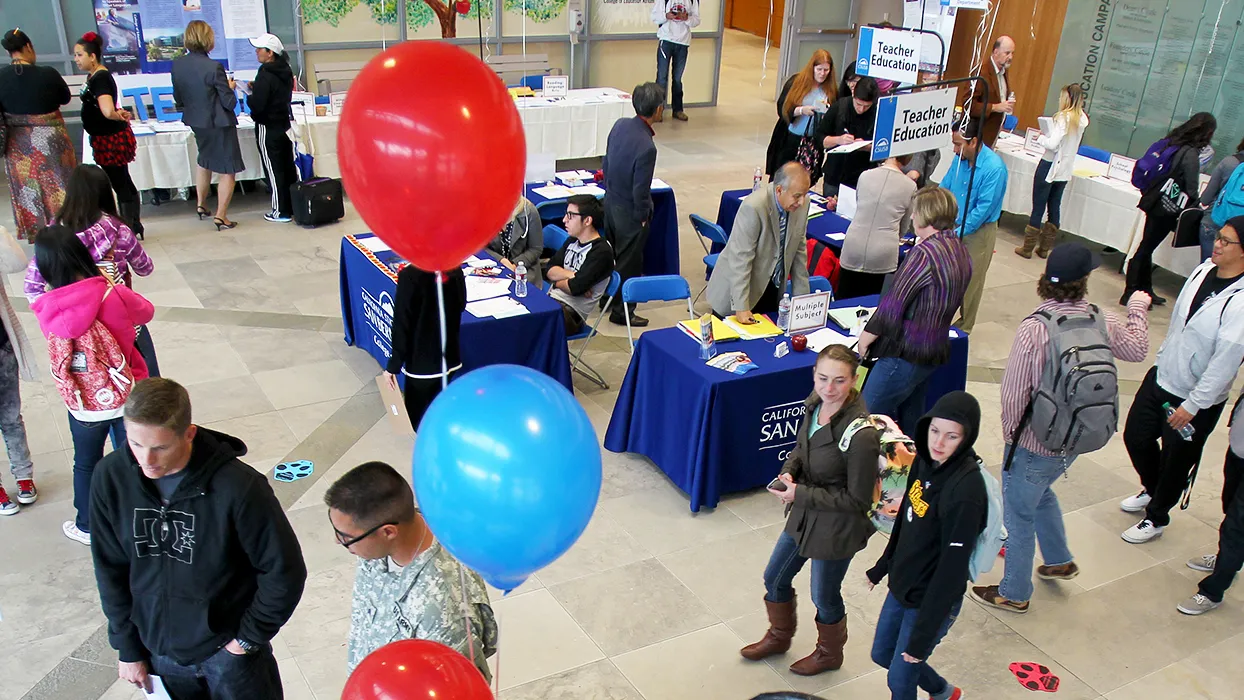 CSUSB students at College of Education open house