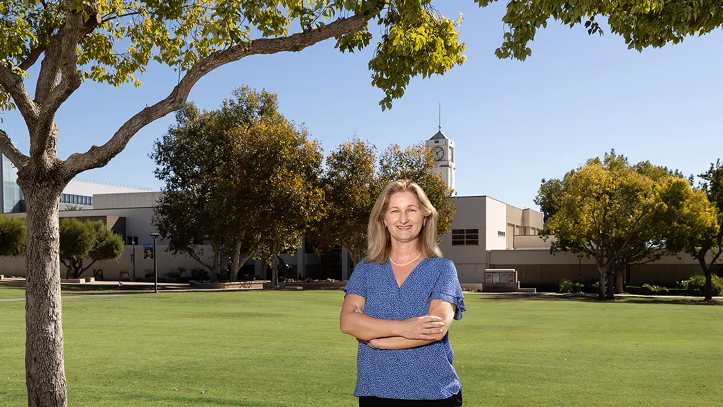 Carmen Dagostino, a Spanish and linguistics professor at CSUSB’s College of Arts and Letters