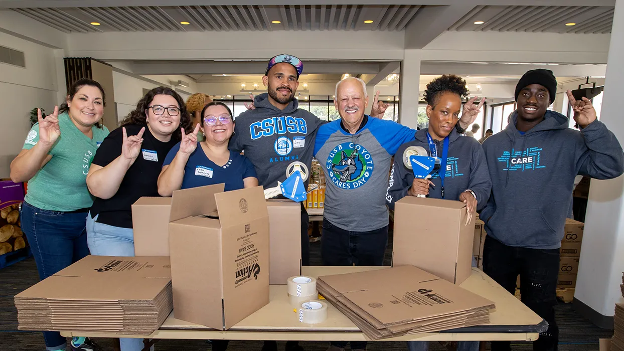 CSUSB students, alumni, faculty and staff came together for Coyote Cares Day on Feb. 22 to volunteer across local communities.