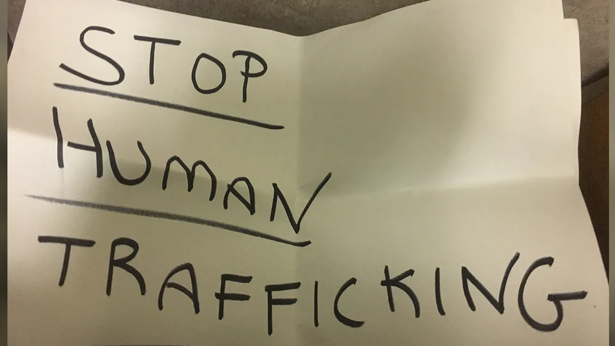 "Stop human sex trafficking"