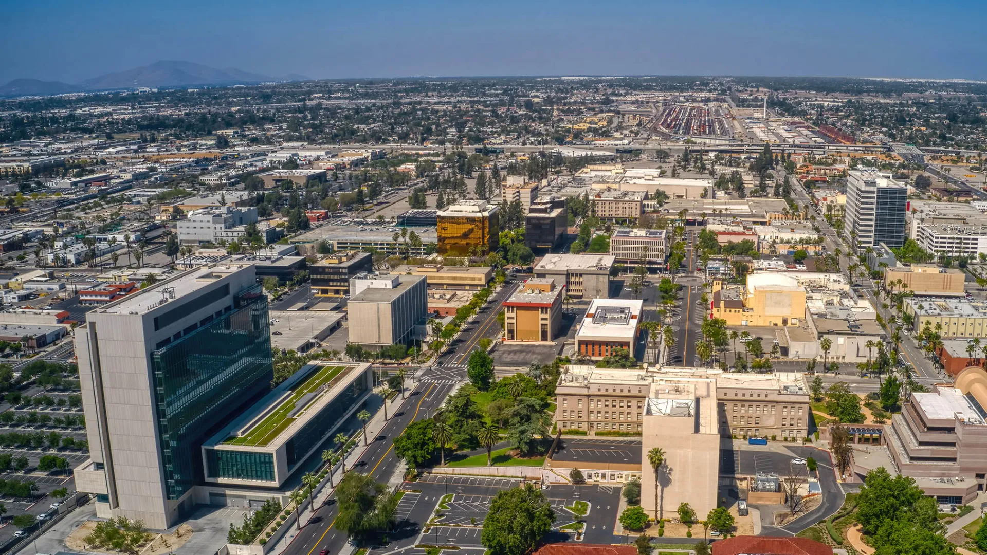 Aerial photo of downtown San Bernardino