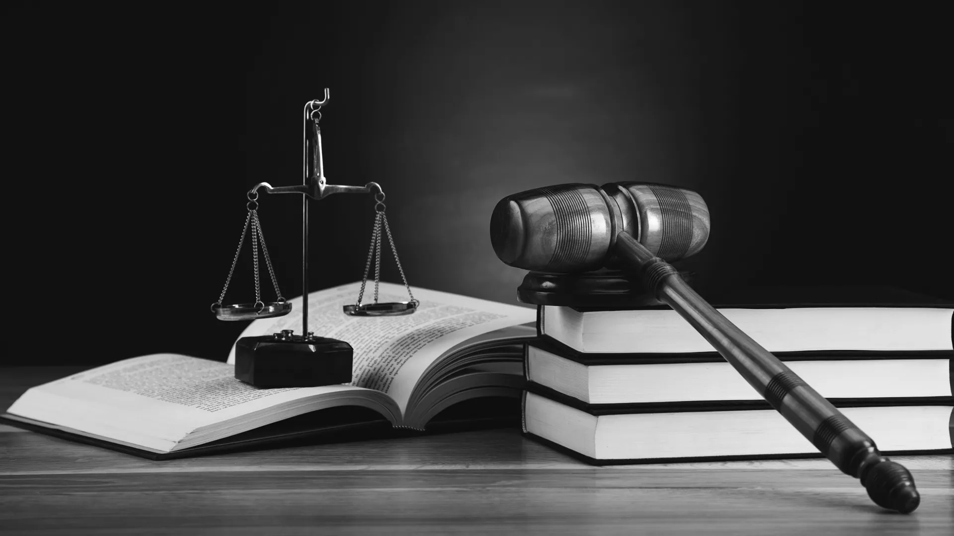 Scales of Justice, book and gavel illustrating criminal justice