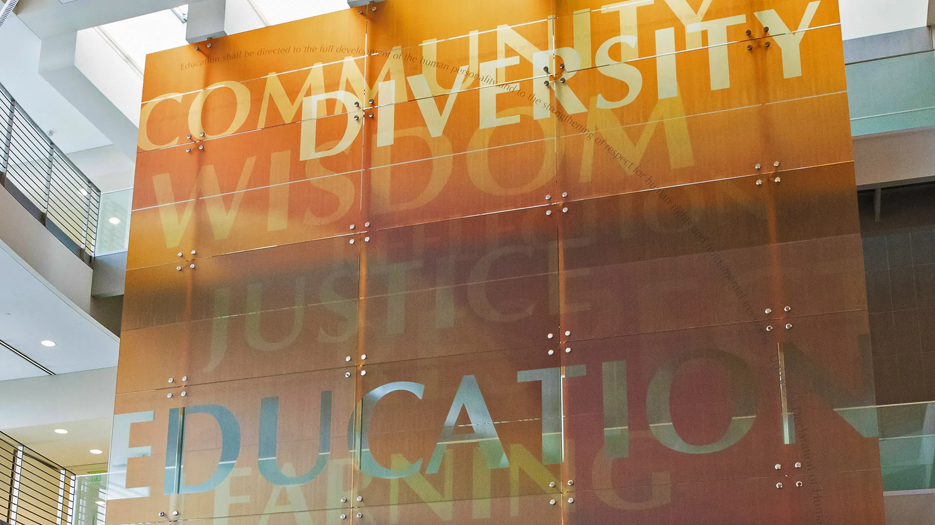 The mural in the Watson College of Education atrium.