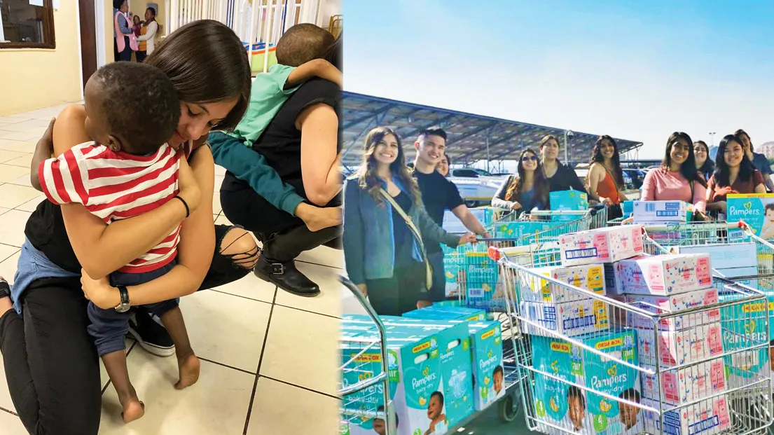 When CSUSB students visited the Orthandweni Family Care Centre in 2019, the delegation of students was able to purchase $2,000 worth of diapers, wipes and space heaters with funds raised by the campus community. A GoFundMe page has been set up to raise money for the 2023 to benefit the orphanage.