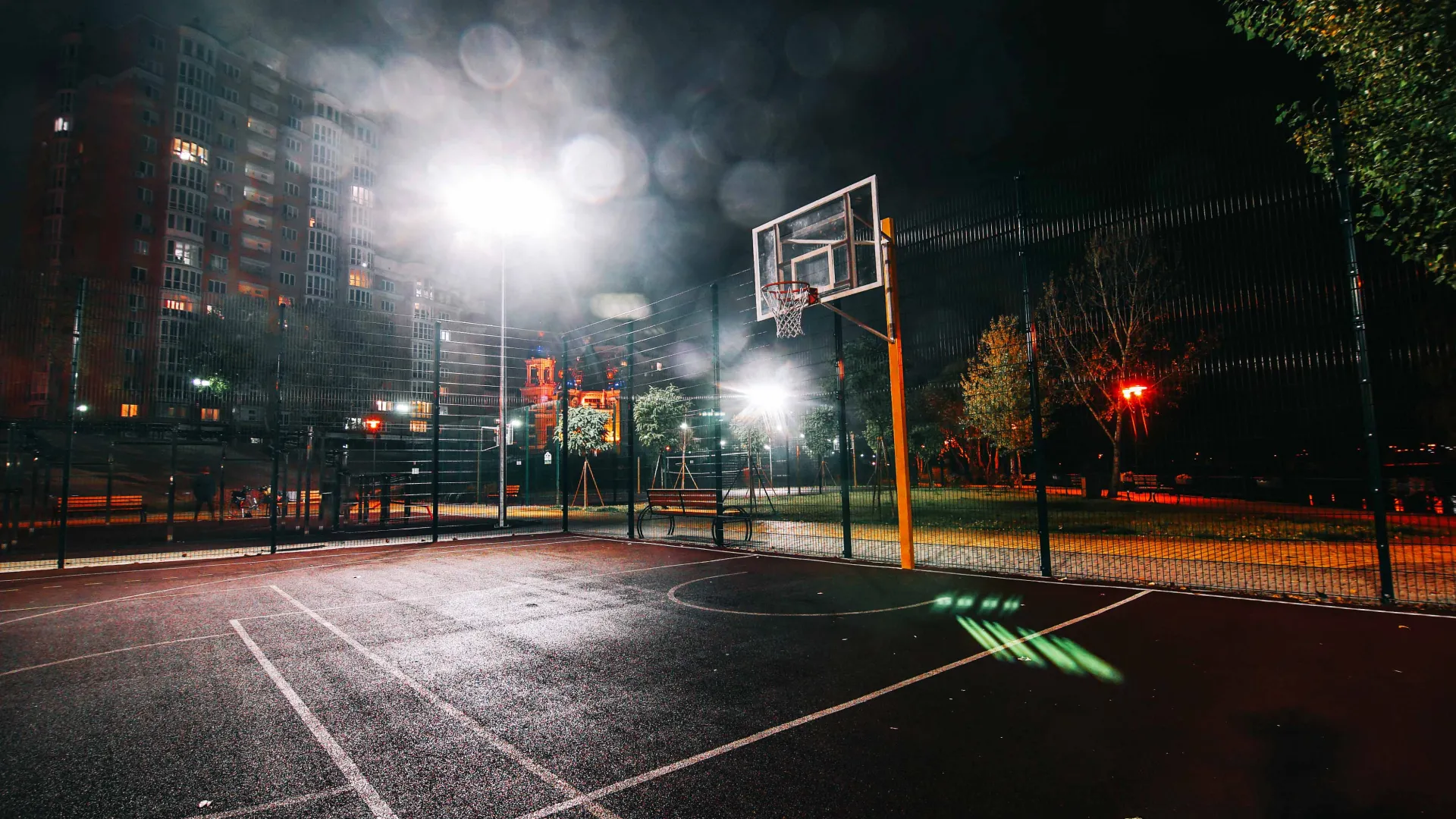 generic night basketball court stock art