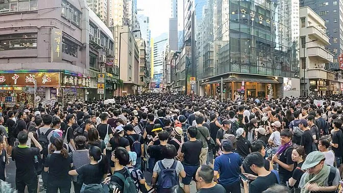 A Hong Kong anti-extradition law protest on July 1, 2019.  Photo: Wikimedia Commons by Studio Incendo.