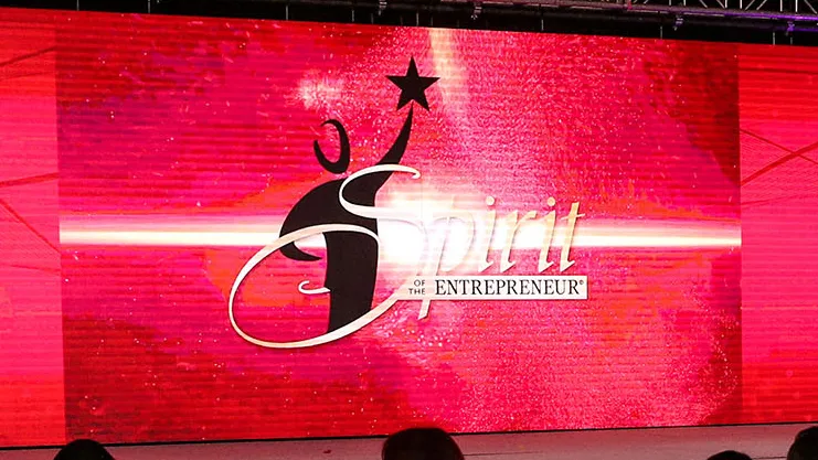 The stage at the annual Spirit of the Entrepreneur gala.