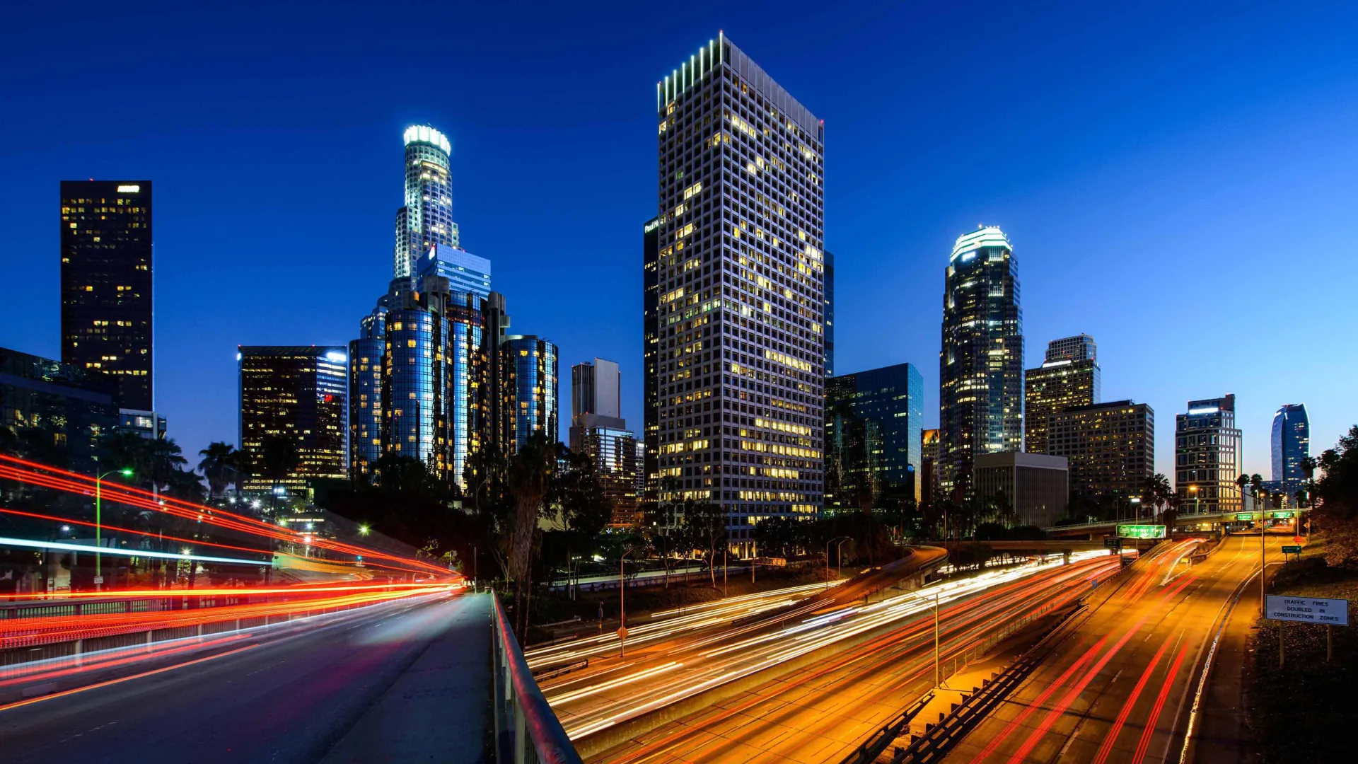 Time lapse of LA freeway traffic.