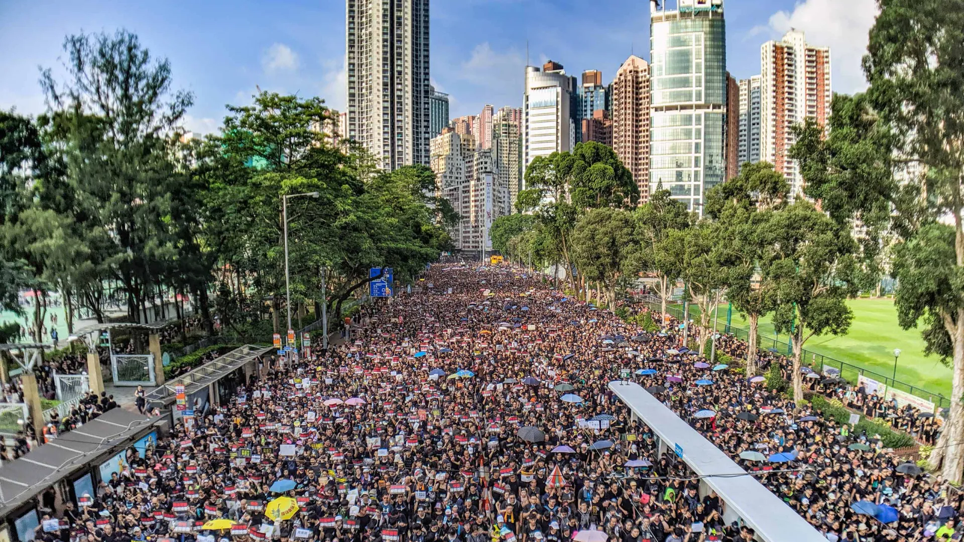 A protest in Hong Kong on June 16, 2021. CSUSB’s Modern China Lecture Series will host two talks, one today at 5:30 p.m. and at 10 a.m. Tuesday. Both will be on Zoom. Photo by Studio Incento/WikiMedia Commons.