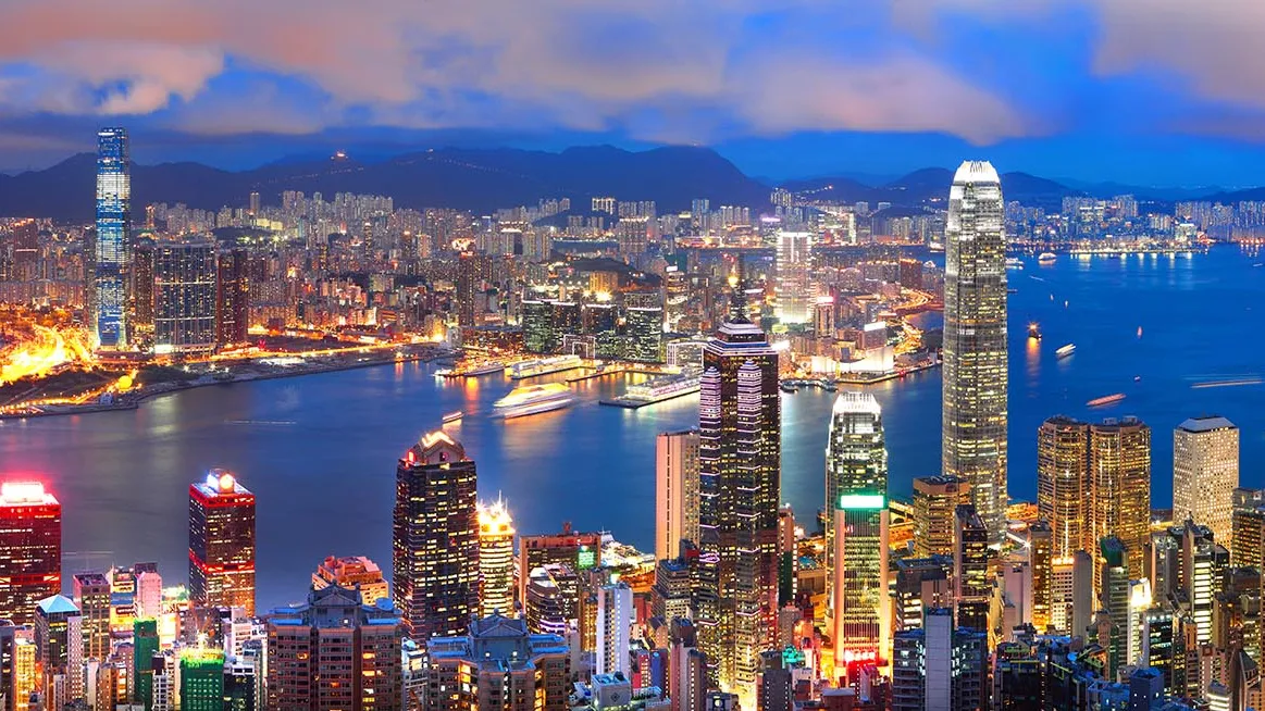 The skyline of Hong Kong