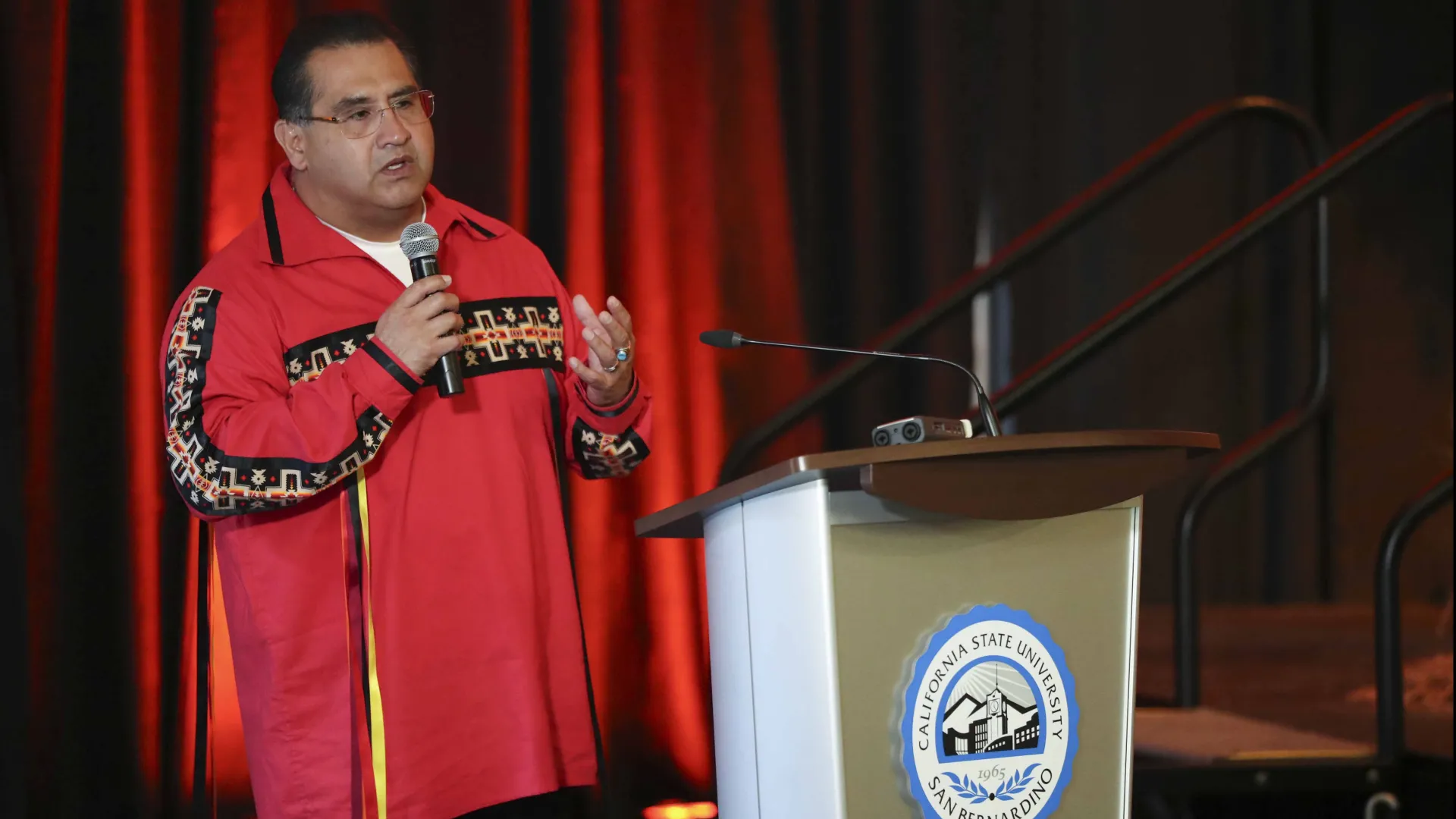 Assemblymember James Ramos, the first California-born Native America elected to the state legislature, gave the keynote address and opening prayer.