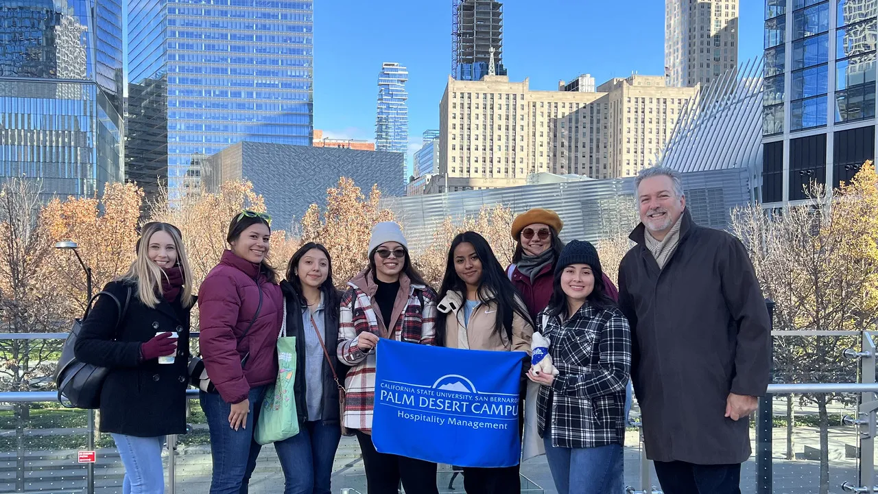 PDC hospitality management students and faculty traveled to New York City on Nov. 11-14. From L to R: Michelle Russen, Julia Vizcaino, Alyssa Negrete, Eileen Hernandez, Rosa Benito, Amanda Reigle, Yessica Fonseca, Joseph Tormey