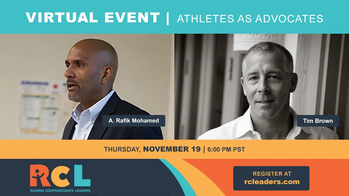 Rafik Mohamed (left), dean of the Cal State San Bernardino College of Social and Behavioral Sciences and sports sociology researcher, and Tim Brown, New York Times bestselling author and award-winning sports writer.