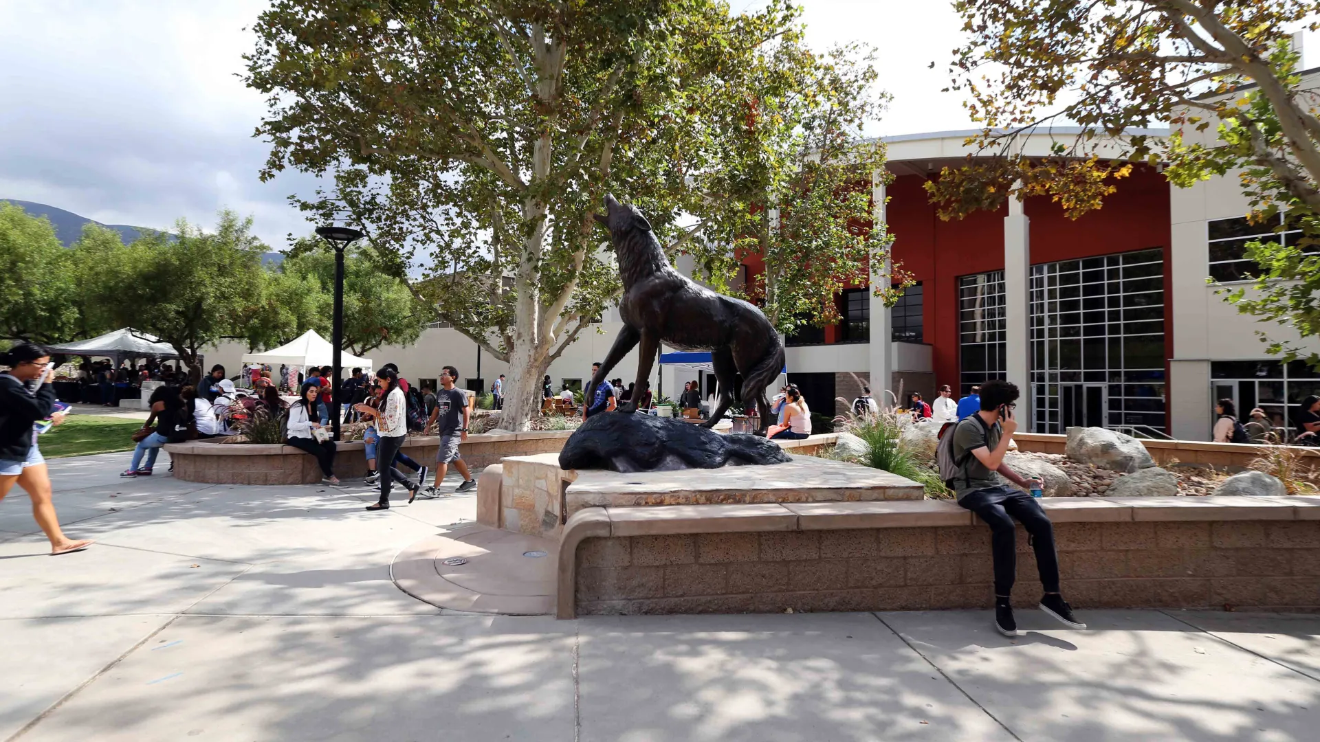 Coyote's statue at CSUSB