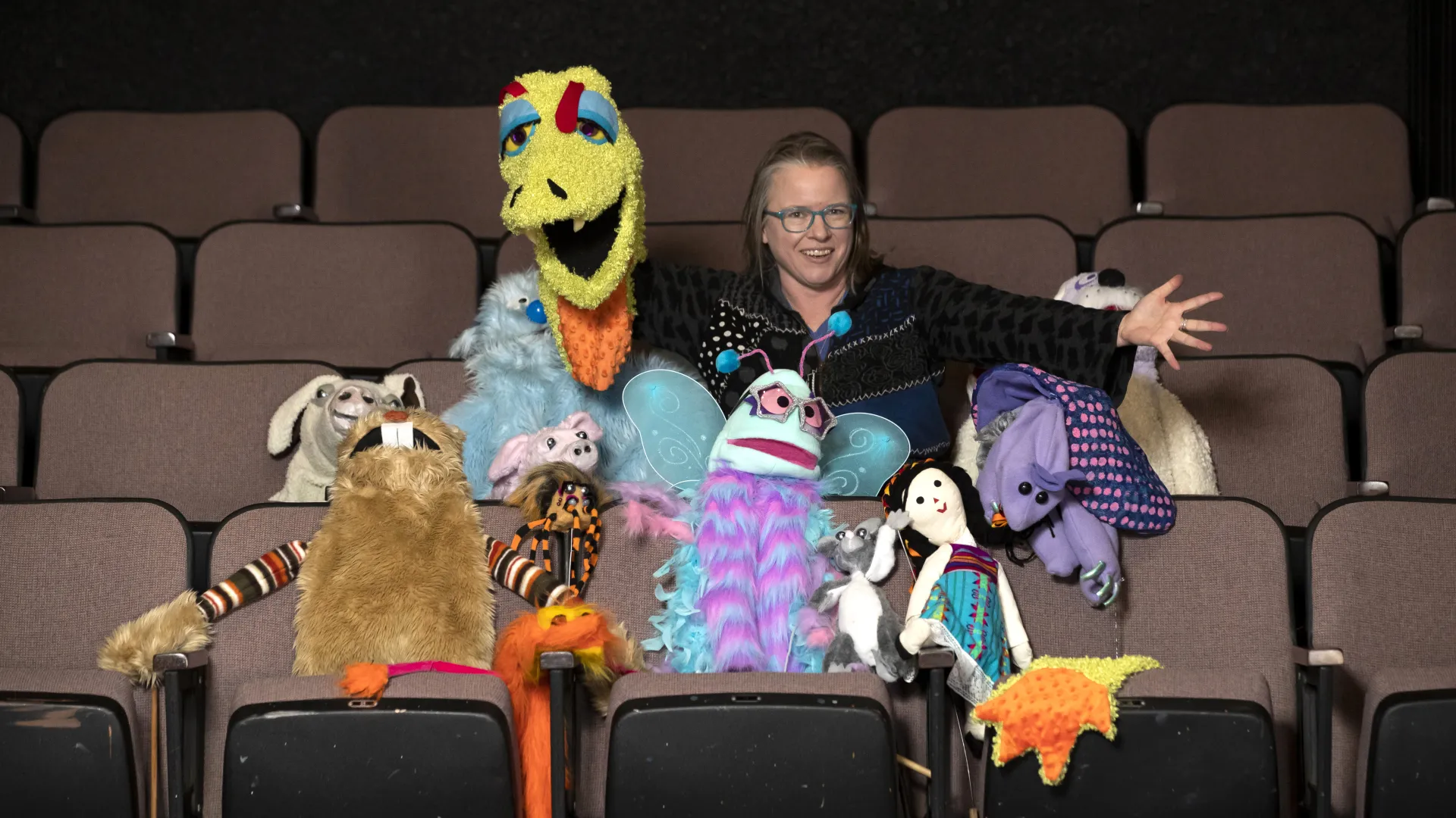 Professor Johanna Smith with her puppets