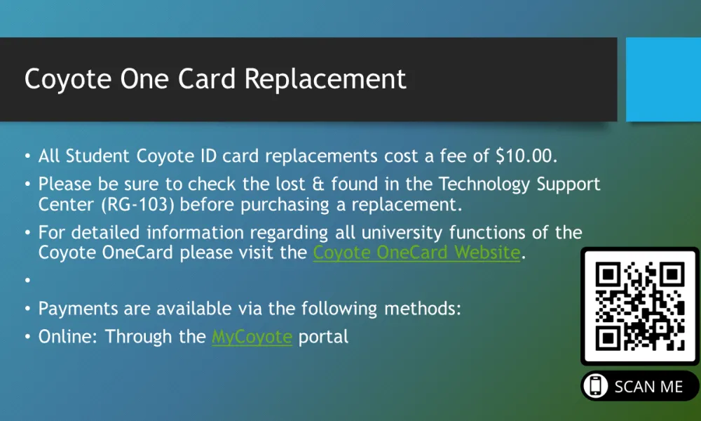 Coyote One Card Replacement
