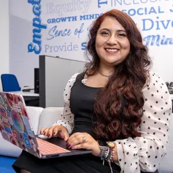 First-generation Latina, Marilyn Monroy ’22, a CSUSB alumna and current graduate student, has utilized campus resources on her educational journey to achieve her goals and help students. 