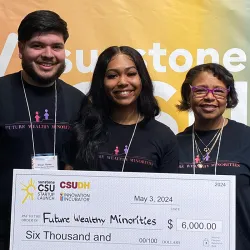 Future Wealthy Minorities, a student team from CSUSB’s School of Entrepreneurship, secured first place in the Startup Showcase for Social Entrepreneurship at the CSU Sunstone Startup Competition.