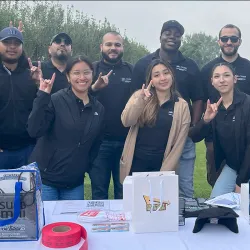 Marketing students at the CSUSB Spring Classic Golf Tournament on April 19 at the Sierra Lakes Golf Course in Fontana.