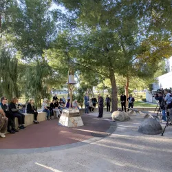 Crowd at the Peace Garden on Dec. 2, 2024