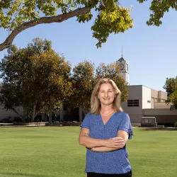 Carmen Dagostino, a Spanish and linguistics professor at CSUSB’s College of Arts and Letters