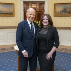 Former President Joe Biden and Rhian Reyes