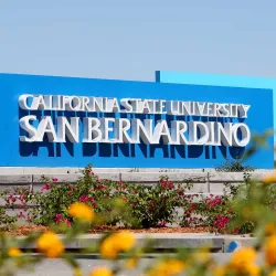 CSUSB monument sign, University Parkway entrance