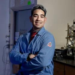 Goldwater Scholarship awardee David Murillo at a lab