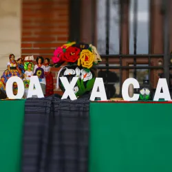 A table of Oaxacan food at the Garcia Center for the Arts, where Cal State San Bernardino’s Anthropology Museum held a two-day event celebrating Mexico’s Afro descendants, and specifically the country’s Afro-Oaxacan arts and culture.