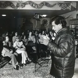 César Chávez speaking in an undated photo from Wikimedia Commons.