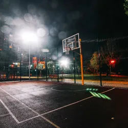 generic night basketball court stock art