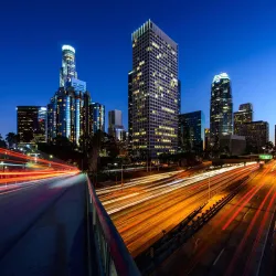 Time lapse of LA freeway traffic.