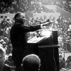  Martin Luther King Jr. giving a speech.