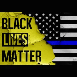 Black Lives Matter and Blue Lives Matters symbols 