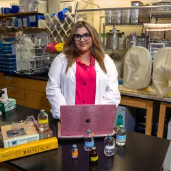 Ally Bledsoe in the research lab she works in.