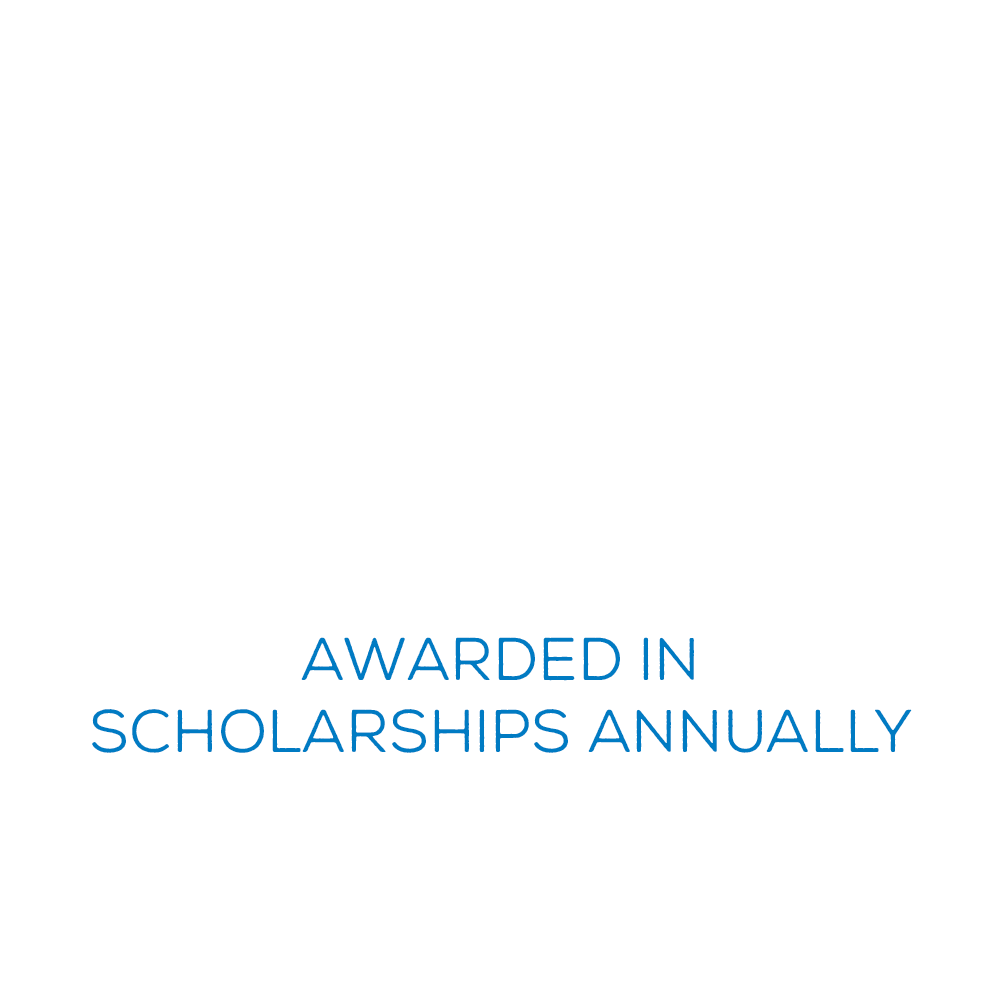 Over $1.7 million awarded in scholarships annually. One application form centralized XX on-campus scholarship opportunities.