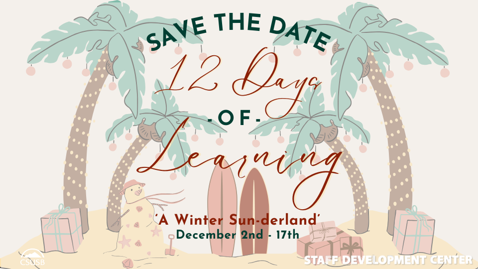 12 Days of Learning, Winter Sun-derland. December 2-17, 2024