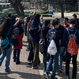 Students participating in a University Campus Tour