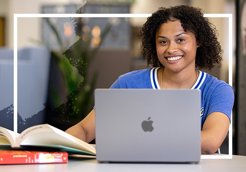 Female student with computer