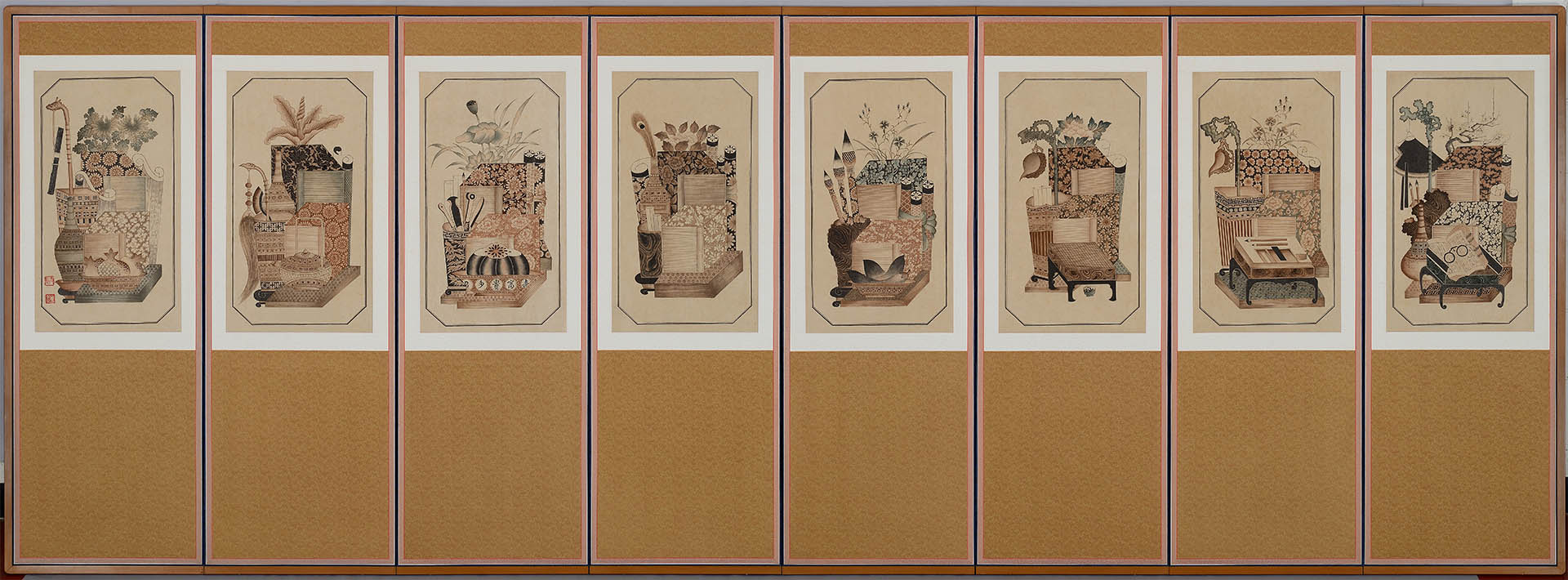 Folding Screen with Scholars' Accoutrements JEON Youngja 20th century