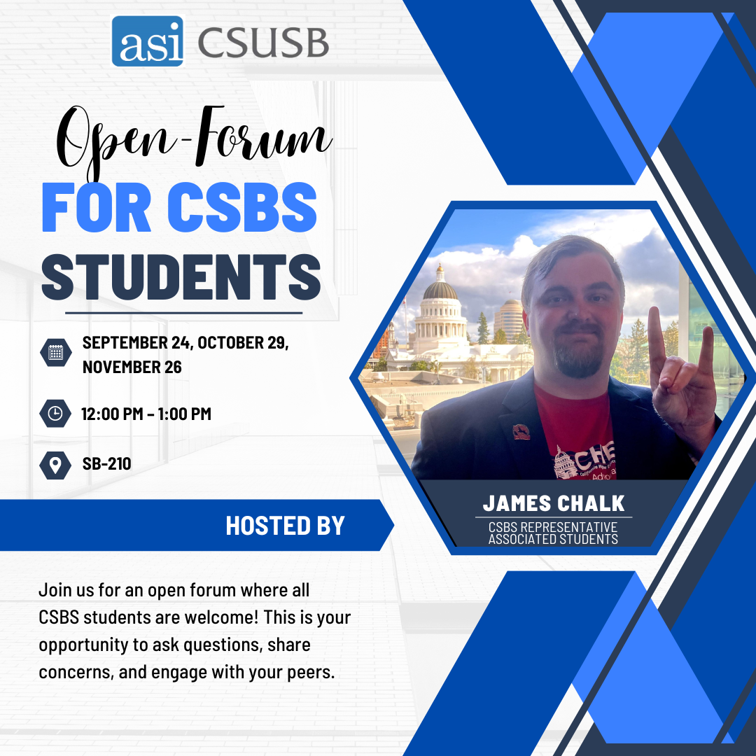 ASI CSBS Open Forum Flyer