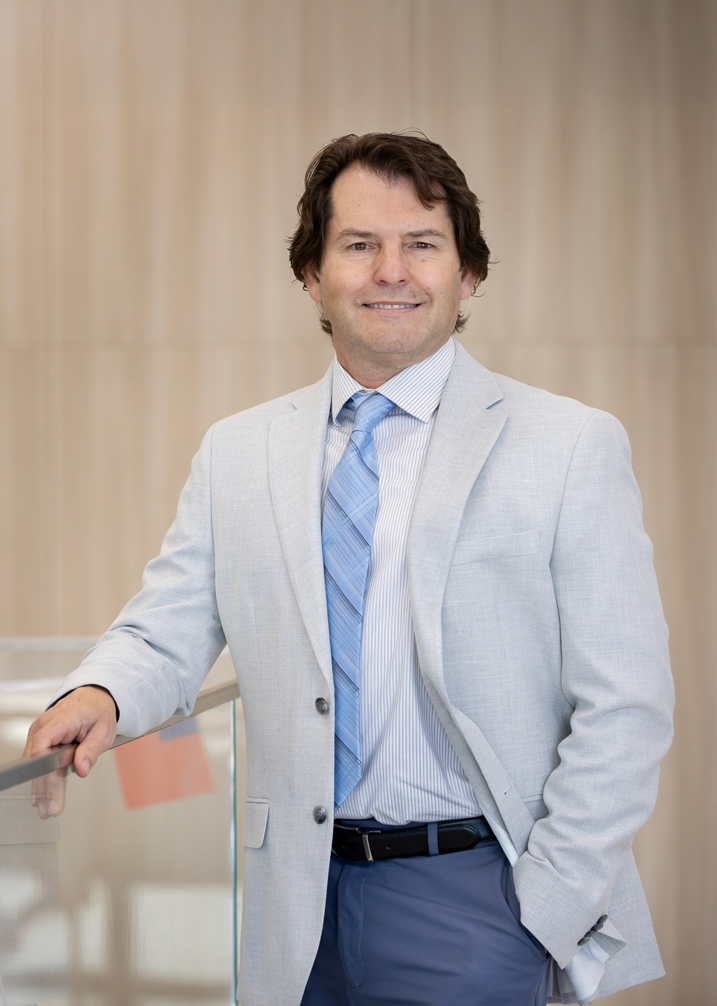 Dean Binkley on the mezzanine of the Center for Global Innovation