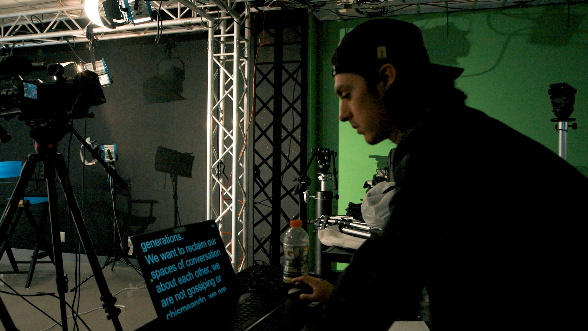 Telemprompter and operator